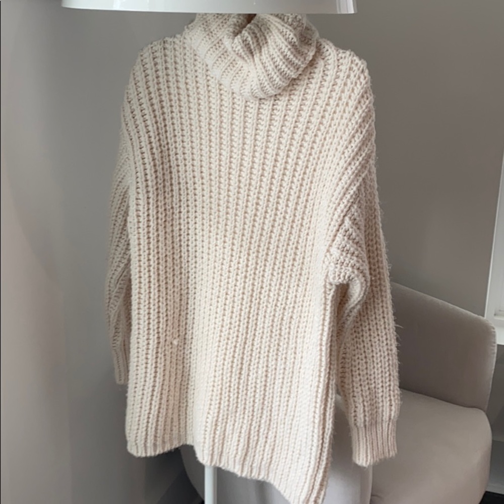 Zara ivory sweater dress worn